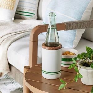 Hearth & Hand White and Green Bottle Cooler